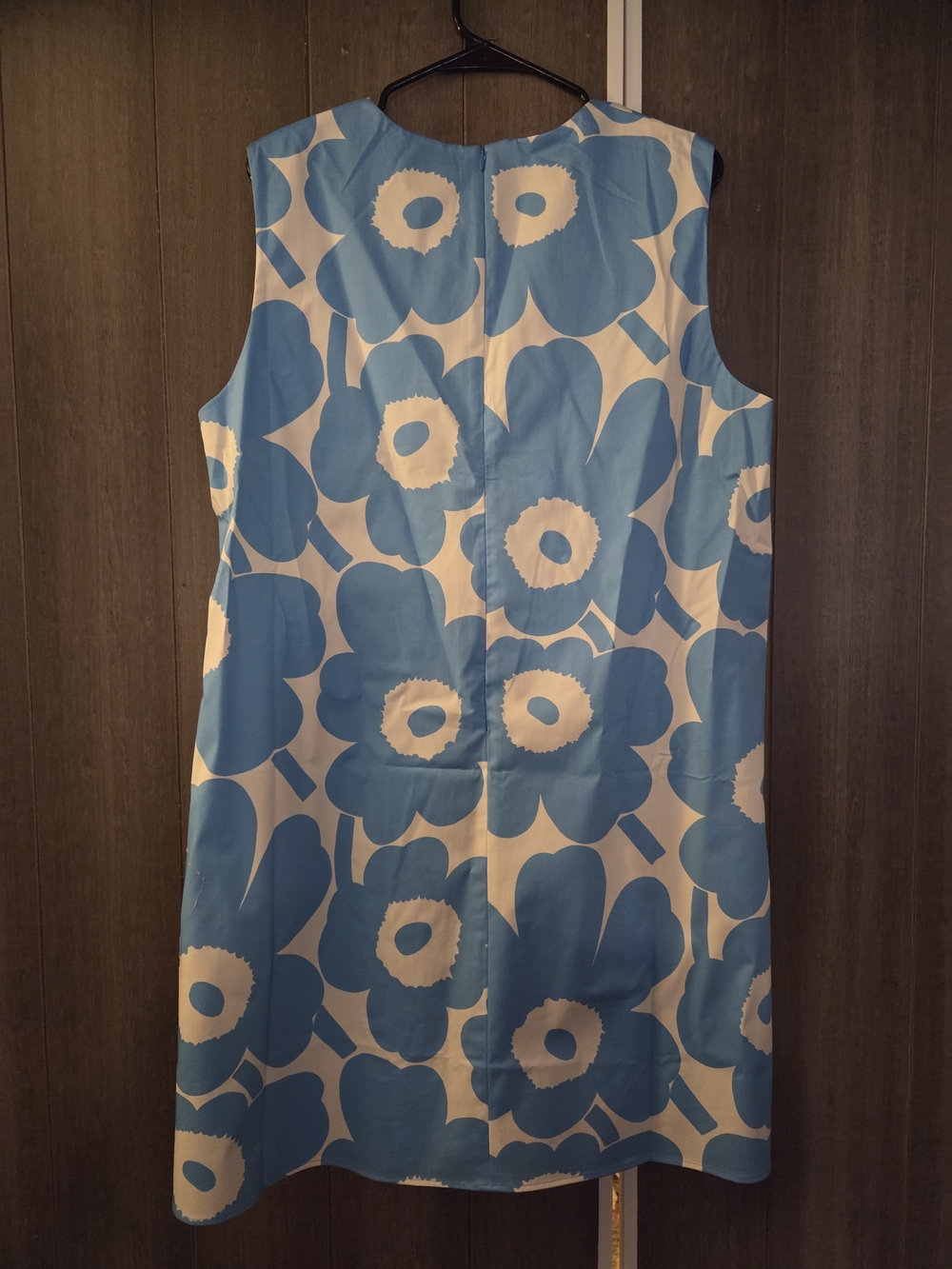 Marimekko Blue and White Floral Siluetti Unikko Size 46 - Picture 2 of 9